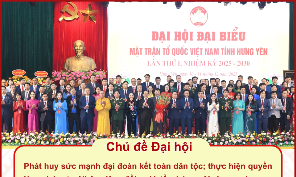 Đại hội đại biểu MTTQ Việt Nam tỉnh Hưng Y&ecirc;n lần I, nhiệm kỳ 2025 &ndash; 2030 th&agrave;nh c&ocirc;ng tốt đẹp