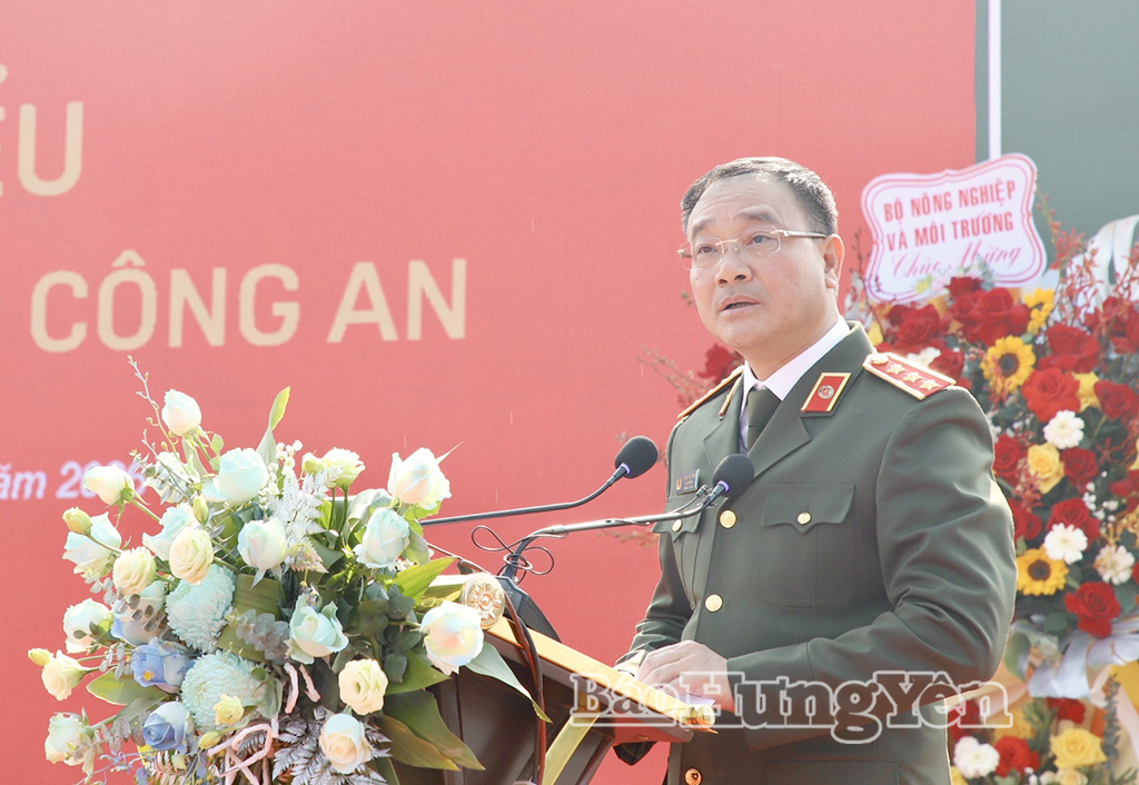 Thượng tướng Phạm Thế Tùng, Thứ trưởng Bộ Công an phát biểu tại buổi lễ.