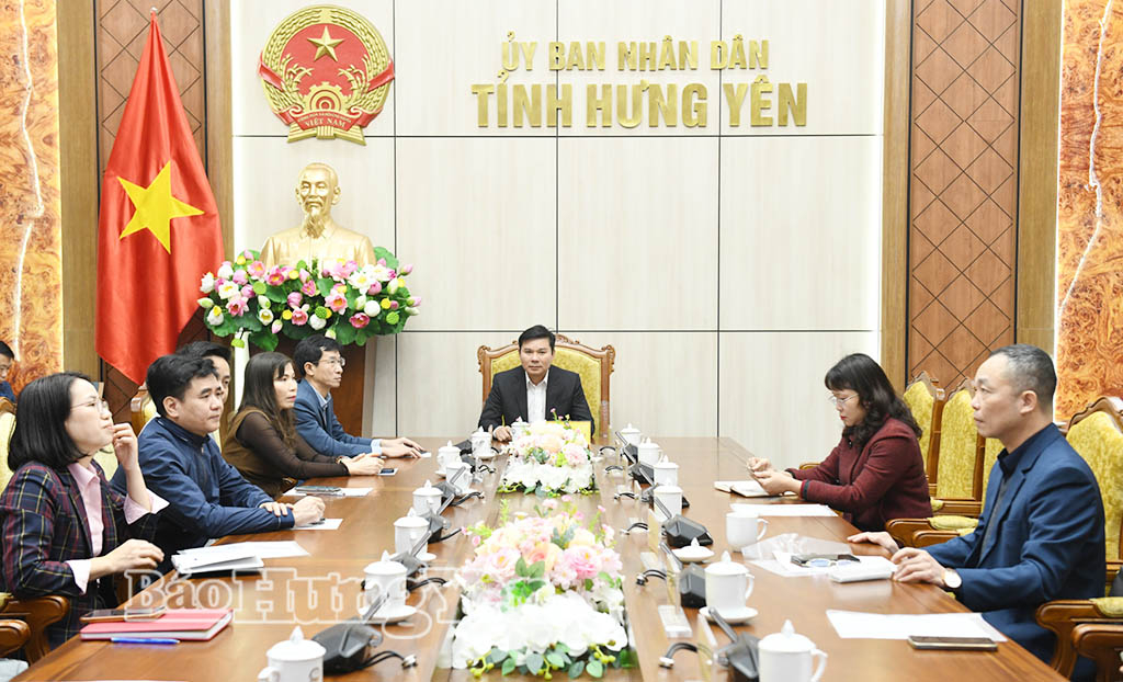 Các đại biểu dự hội nghị tại điểm cầu tỉnh Hưng Yên.