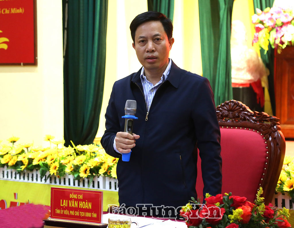 Đồng chí Lại Văn Hoàn, Phó Chủ tịch UBND tỉnh phát biểu tại buổi kiểm tra.