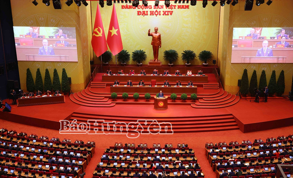 Toàn cảnh phiên khai mạc Đại hội XIV của Đảng.