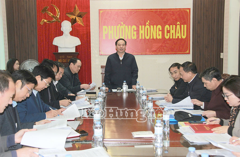 Đồng chí Vũ Ngọc Trì, Phó Chủ tịch HĐND tỉnh phát biểu tại buổi kiểm tra.