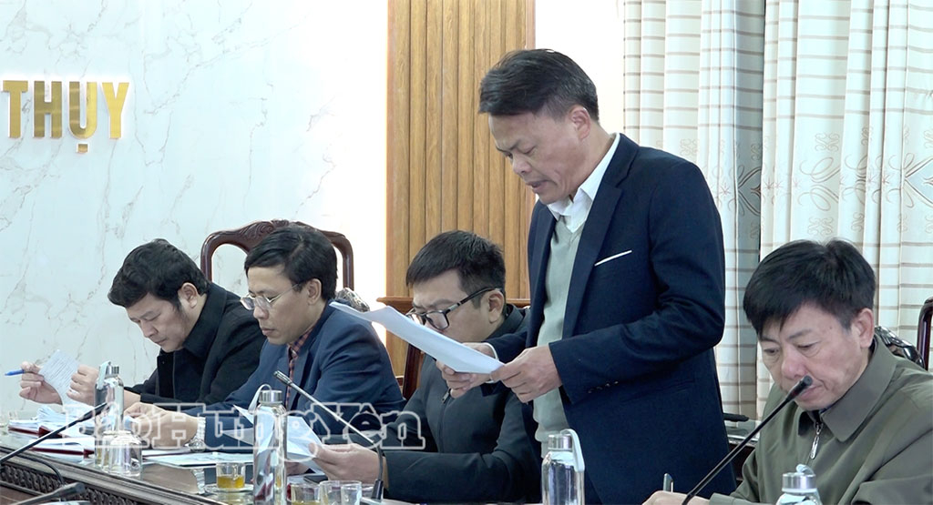 Lãnh đạo xã Thái Thụy phát biểu tại buổi giám sát.