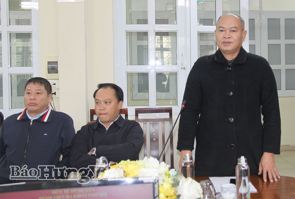 Lãnh đạo Sở Y tế phát biểu tại buổi làm việc