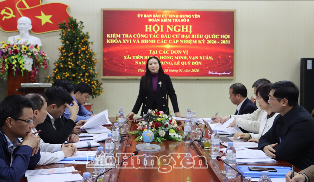  Phó Chủ tịch Thường trực Ủy ban MTTQ Việt Nam tỉnh phát biểu chỉ đạo buổi kiểm tra. Ảnh: Thu Hiền 