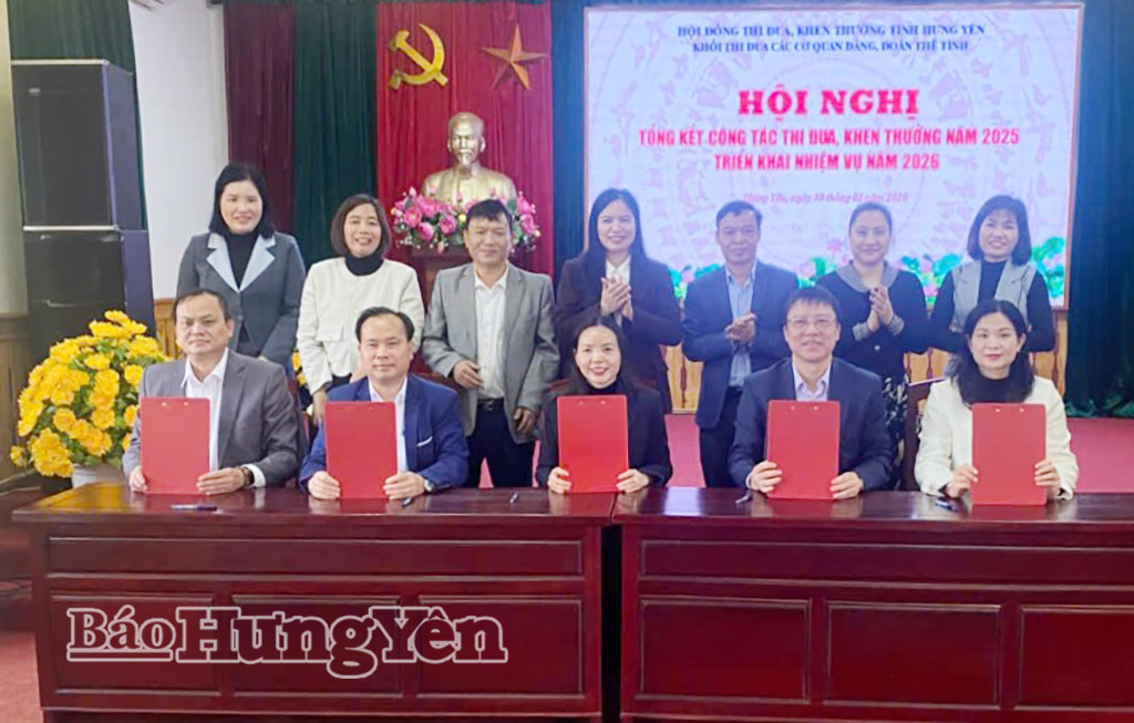 Các đơn vị trong Khối ký giao ước thi đua năm 2026.