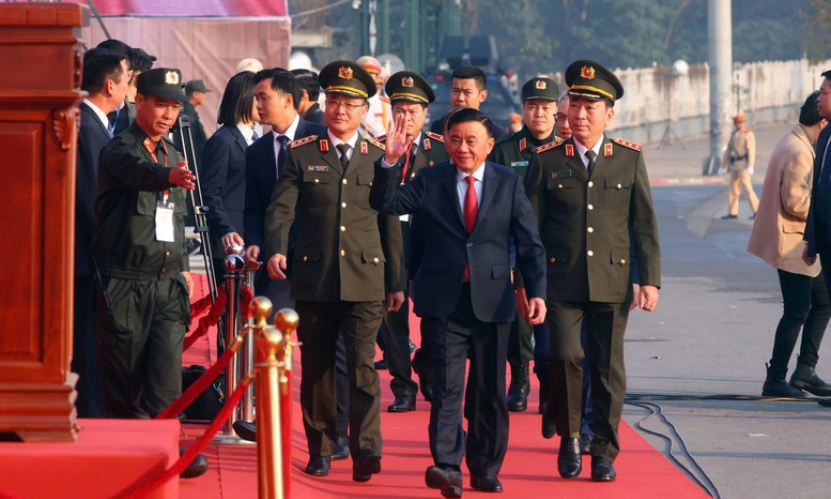Bộ C&ocirc;ng an tổ chức lễ xuất qu&acirc;n bảo đảm an ninh, trật tự Đại hội Đảng lần thứ XIV