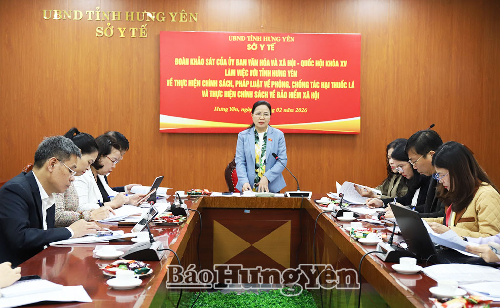  Đo&agrave;n khảo s&aacute;t của Ủy ban Văn h&oacute;a v&agrave; X&atilde; hội của Quốc hội khảo s&aacute;t tại tỉnh Hưng Y&ecirc;n