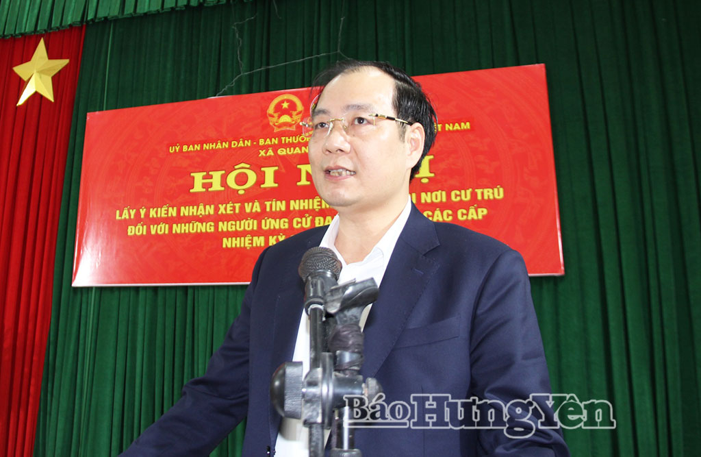 Đại biểu ứng cử HĐND tỉnh nhiệm kỳ 2026 - 2031 phát biểu tại hội nghị.