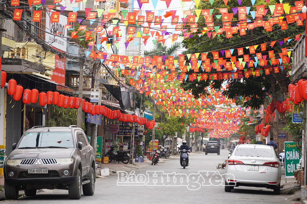 Những con đường làng ở xã Thái Thụy rộn ràng đón Tết.