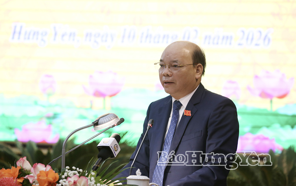 Đồng chí Đặng Thanh Giang, Ủy viên Ban Thường vụ Tỉnh ủy, Phó Chủ tịch HĐND tỉnh phát biểu tại kỳ họp. Ảnh Trịnh Cường