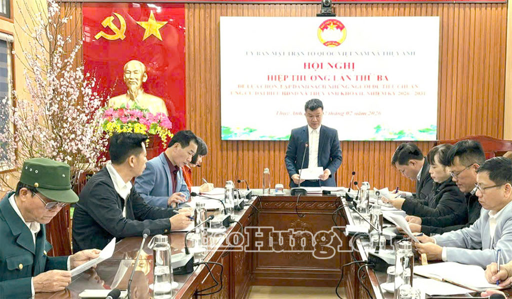 Ban Thường trực Ủy ban MTTQ Việt Nam xã Thụy Anh tổ chức hội nghị hiệp thương lần thứ ba để lựa chọn, lập danh sách những người đủ tiêu chuẩn ứng cử đại biểu HĐND xã nhiệm kỳ 2026 - 2031.