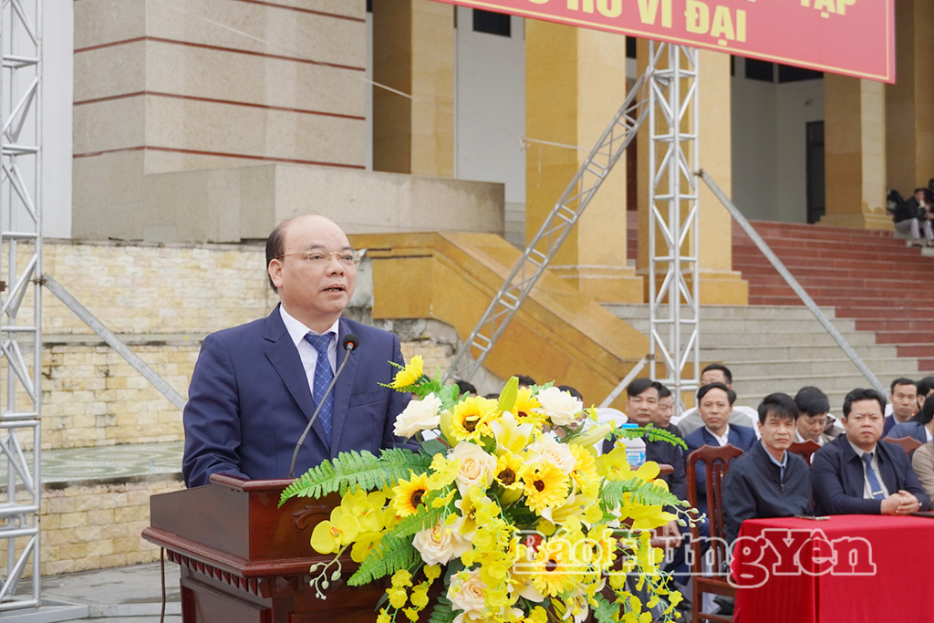  Đồng chí Phó Chủ tịch HĐND tỉnh Đặng Thanh Giang phát biểu tại lễ giao nhận quân năm 2026.