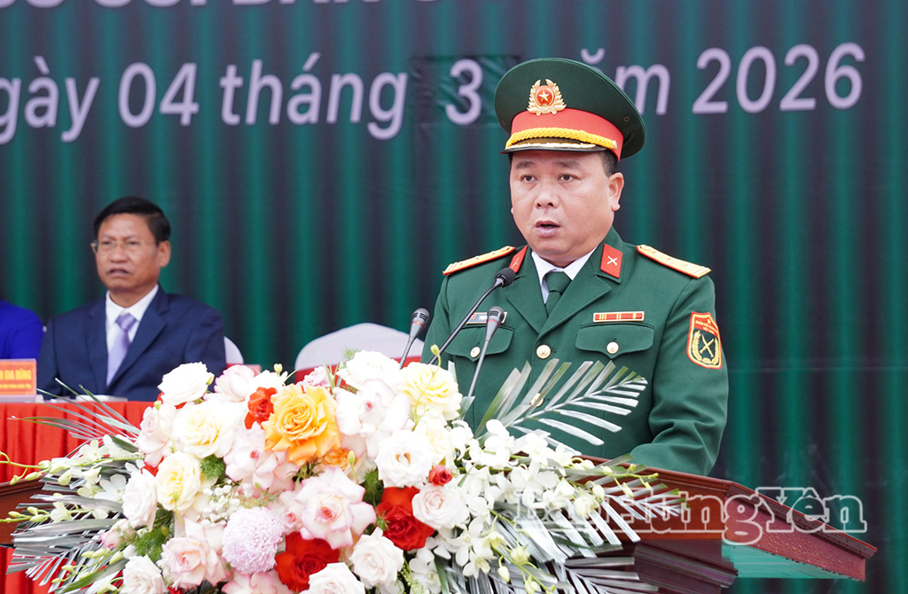 Thiếu tướng Hà Tất Đạt, Phó Tư lệnh Quân khu 3 phát biểu tại buổi lễ.