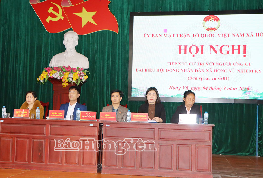 Các đại biểu ứng cử đại biểu HĐND xã Hồng Vũ nhiệm kỳ 2026 - 2031 tại đơn vị bầu cử số 1. 