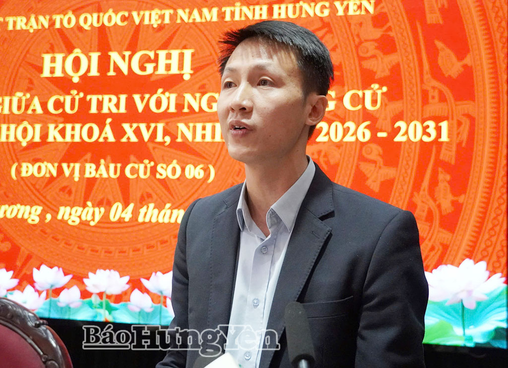 Ông Phạm Hồng Việt, chuyên viên phòng Công nghệ và Đổi mới sáng tạo, Sở Khoa học và Công nghệ tỉnh Hưng Yên trình bày chương trình hành động.