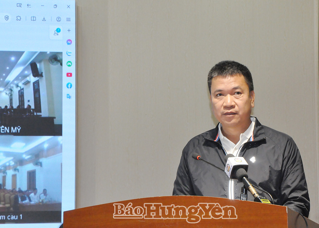 Ông Nguyễn Tuân, Giám đốc Công ty Cổ phần đầu tư Khu công nghiệp Yên Mỹ trình bày chương trình hành động.