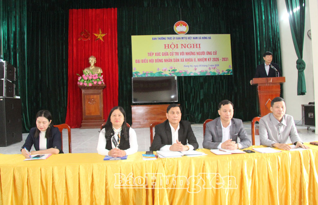 Các đại biểu ứng cử đại biểu HĐND xã Hưng Hà nhiệm kỳ 2026 - 2031 tại đơn vị bầu cử số 1.