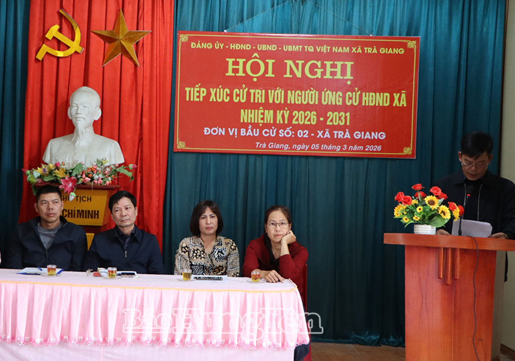 Các ứng cử viên đại biểu HĐND xã Trà Giang nhiệm kỳ 2026 - 2031 tại đơn vị bầu cử số 2.