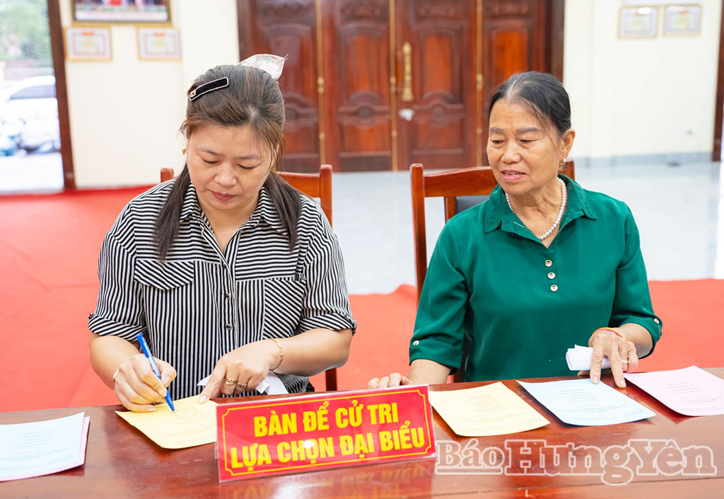 Hướng dẫn cử tri thực hiện khi ghi phiếu bầu.