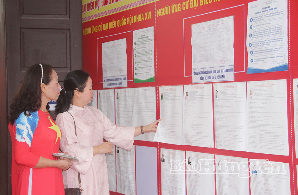 Cử tri nghiên cứu tiểu sử, chương trình hành động của từng ứng cử viên trước khi bỏ phiếu bầu.