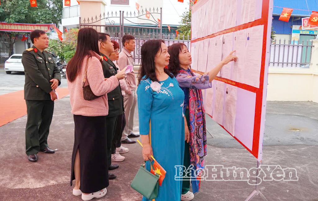 Cử tri tìm hiểu tiểu sử các ứng cử viên trước khi tham gia bỏ phiếu.