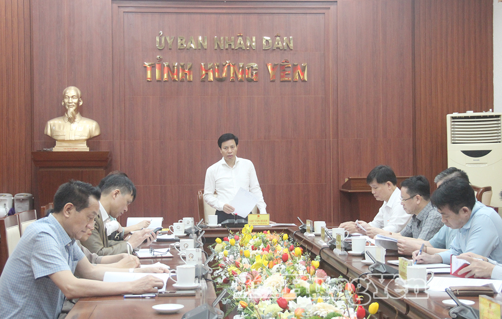 Đồng chí Lại Văn Hoàn, Phó Chủ tịch UBND tỉnh chủ trì cuộc họp.