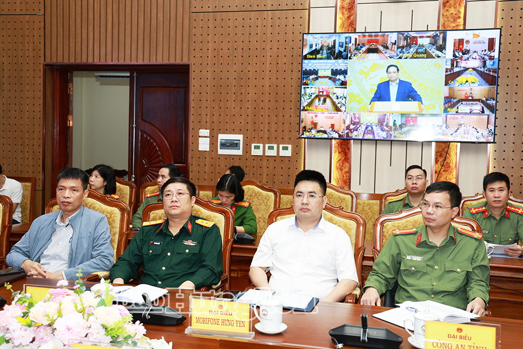 Các đại biểu dự hội nghị tại điểm cầu tỉnh Hưng Yên.