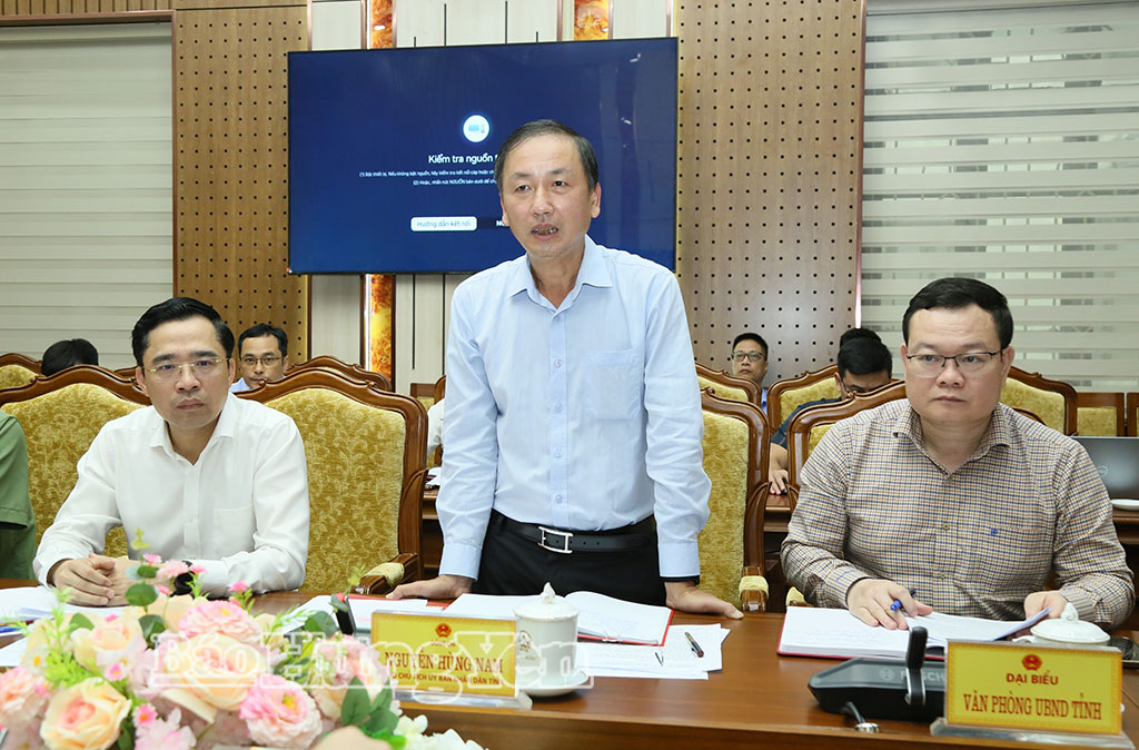 Đồng chí Nguyễn Hùng Nam, Phó Chủ tịch UBND tỉnh phát biểu tại buổi kiểm tra.