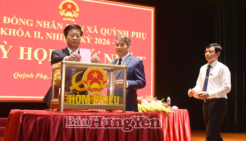 HĐND xã Quỳnh Phụ tiến hành bầu chức danh Chủ tịch HĐND xã khóa II, nhiệm kỳ 2026 - 2031.