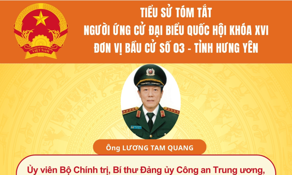 TIỂU SỬ V&Agrave; CHƯƠNG TR&Igrave;NH H&Agrave;NH ĐỘNG CỦA NGƯỜI ỨNG CỬ ĐẠI BIỂU QUỐC HỘI KH&Oacute;A XVI: &Ocirc;NG LƯƠNG TAM QUANG