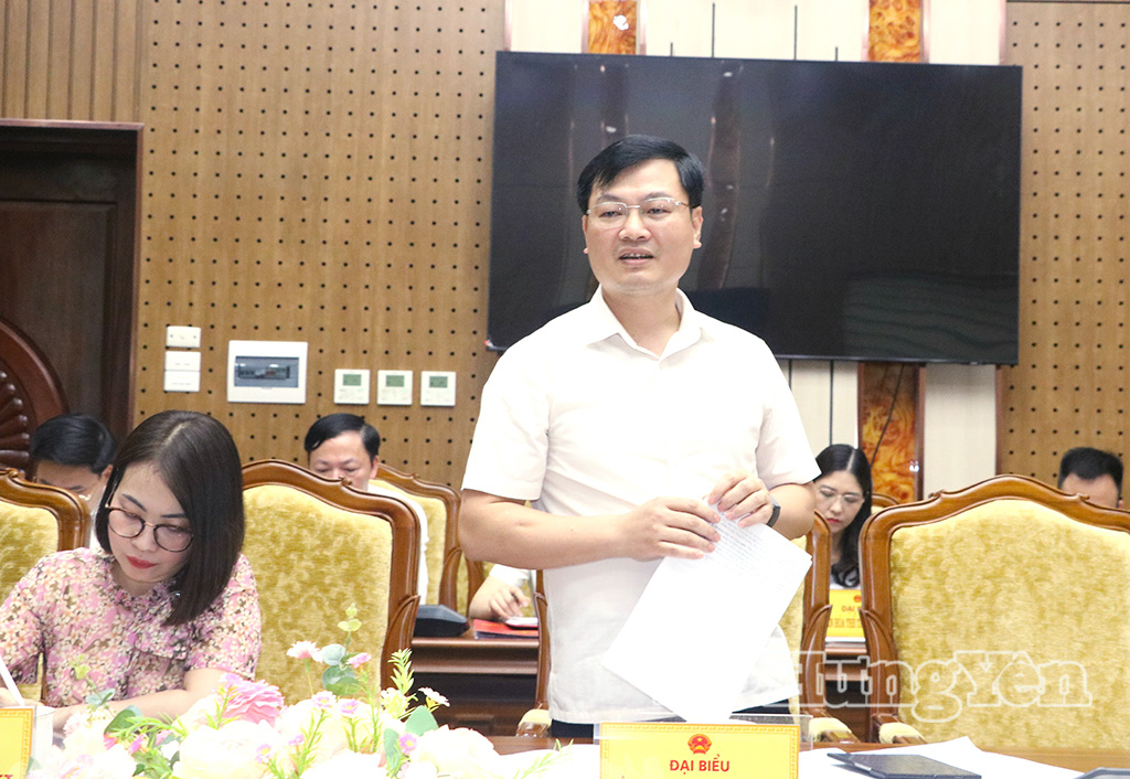 Đại diện Sở Khoa học và Công nghệ báo cáo tại cuộc họp.