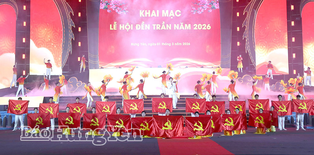 Chương trình nghệ thuật tại khai mạc lễ hội đền Trần tỉnh Hưng Yên năm 2026.