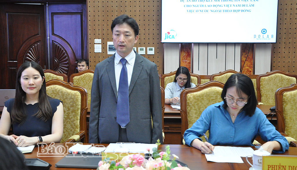 Đại diện JICA tại Việt Nam phát biểu tại buổi làm việc.