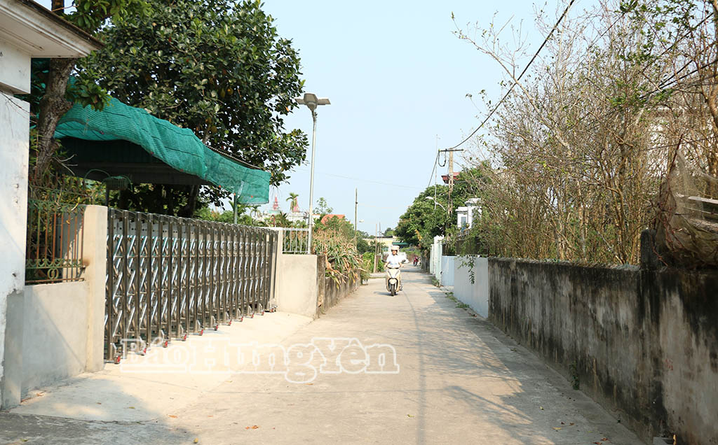 Hệ thống giao thông ở thôn Nam Tiên được đầu tư nâng cấp đáp ứng nhu cầu đilại của người dân.