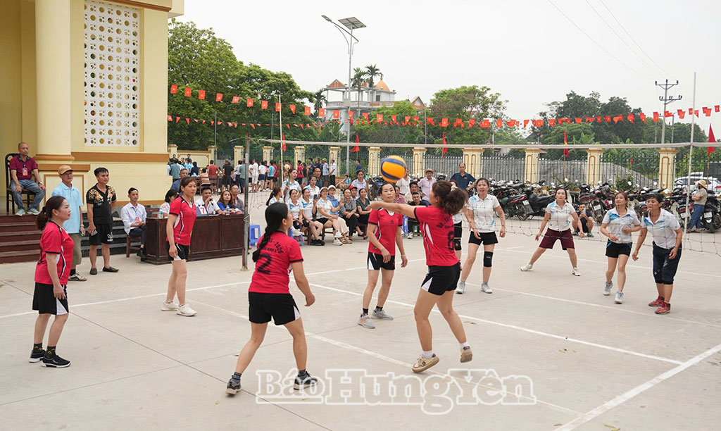 Một trận đấu môn bóng chuyền.