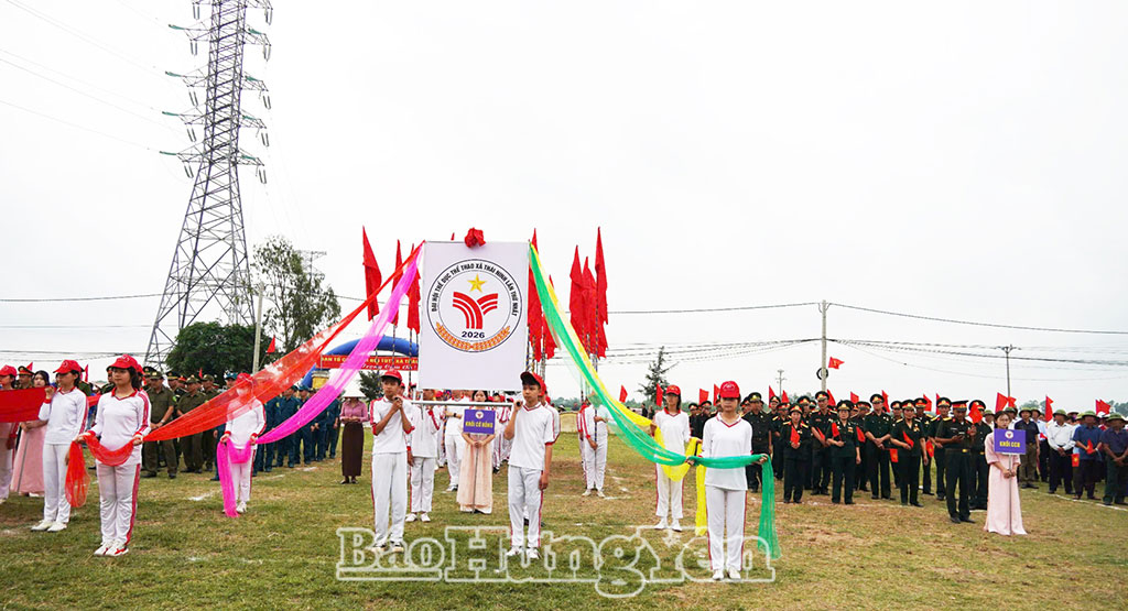 Quang cảnh lễ khai mạc Đại hội TDTT xã Thái Ninh lần thứ I, năm 2026.