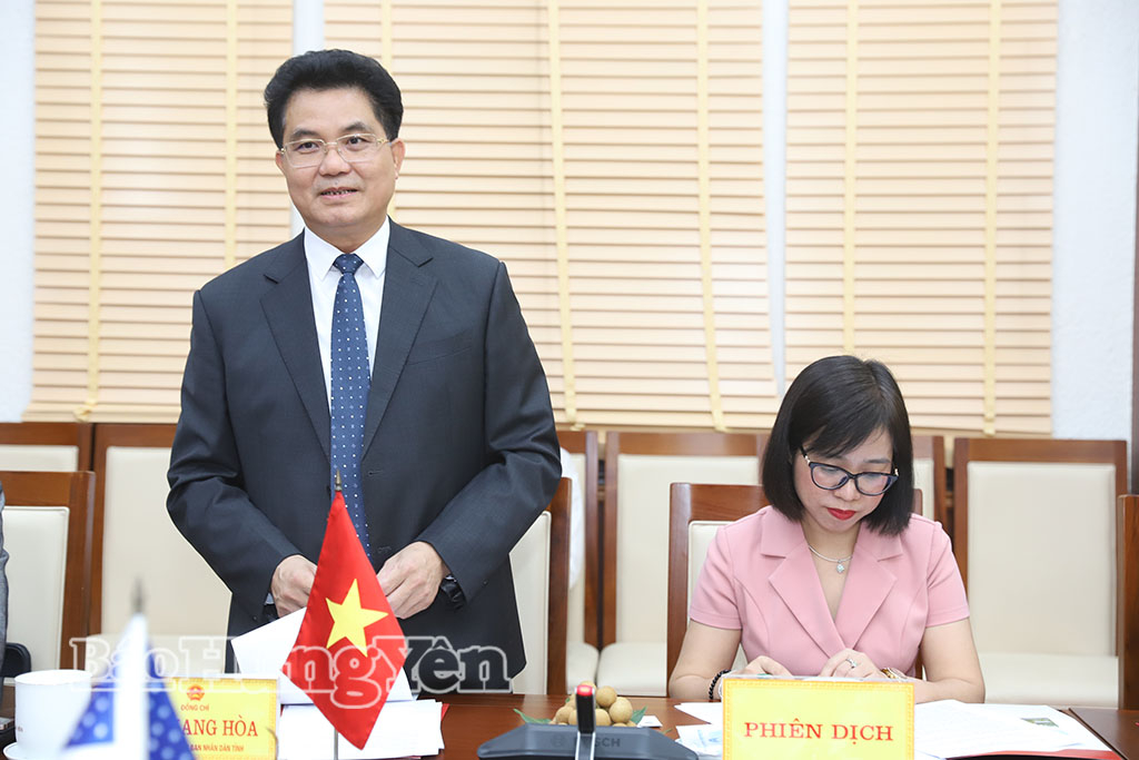 Đồng chí Lê Quang Hòa, Ủy viên Ban Thường vụ Tỉnh ủy, Phó Chủ tịch UBND tỉnh phát biểu tại buổi làm việc.