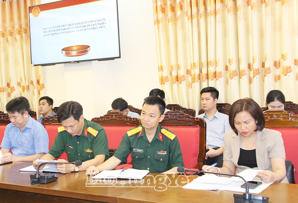 Các đại biểu dự hội nghị tại điểm cầu tỉnh Hưng Yên.