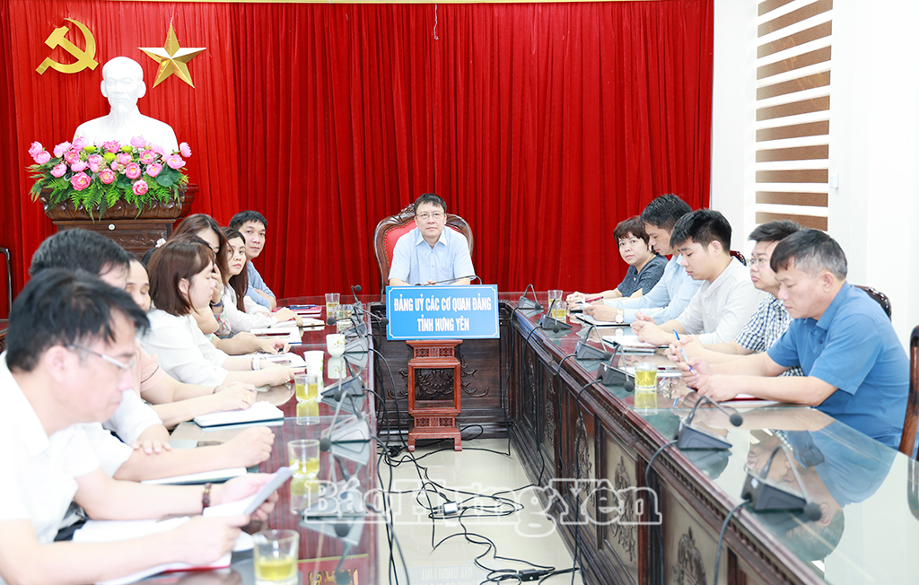Các đại biểu dự hội nghị tại điểm cầu Đảng ủy các cơ quan Đảng tỉnh.