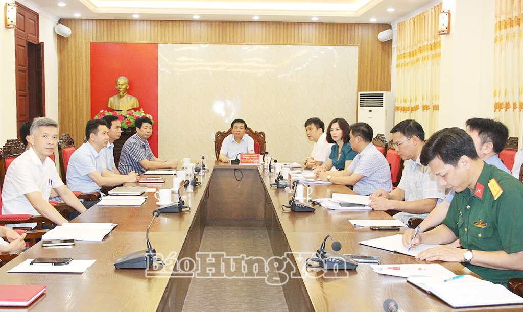 Các đại biểu dự hội nghị tại điểm cầu tỉnh Hưng Yên.