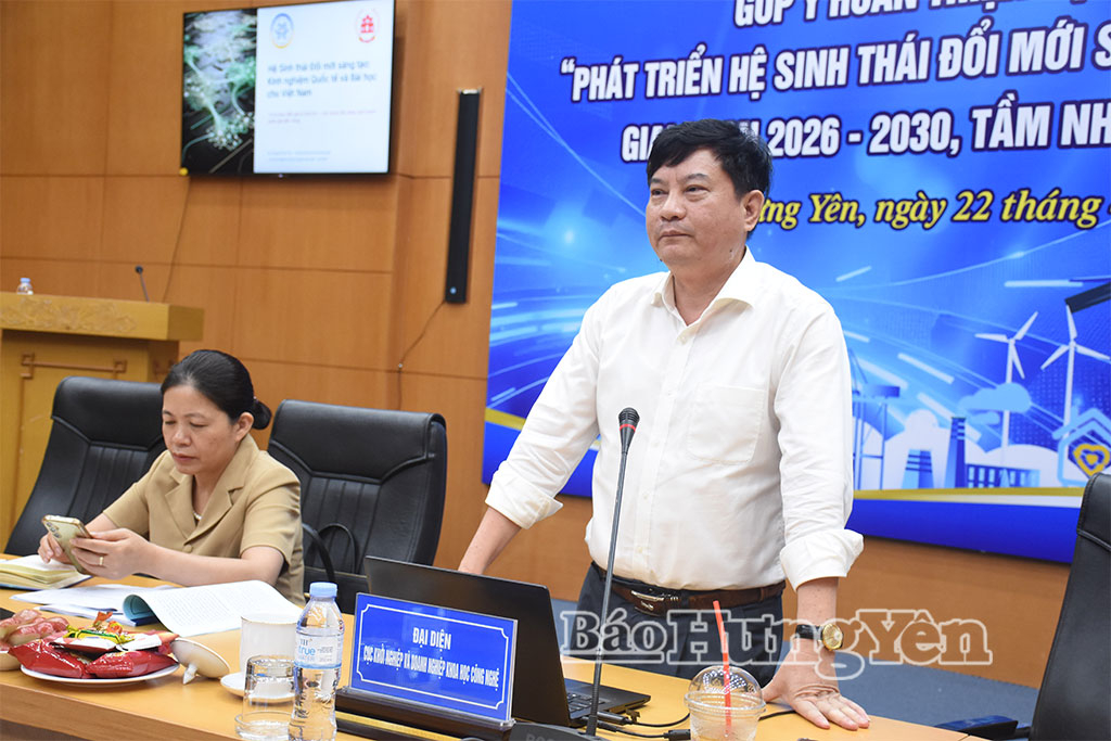 Đại diện Cục Khởi nghiệp và J881.love nhà cái bóng đá world cup khoa học công nghệ phát biểu tại hội thảo.