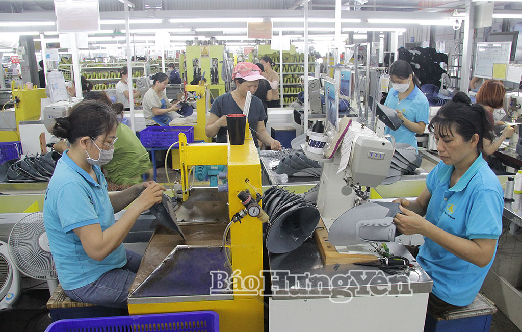 Hệ thống chiếu sáng tại các nhà xưởng của Công ty TNHH Giầy dép Thái Thụy (xã Tây Thái Ninh) được sử dụng nguồn điện từ năng lượng mặt trời.