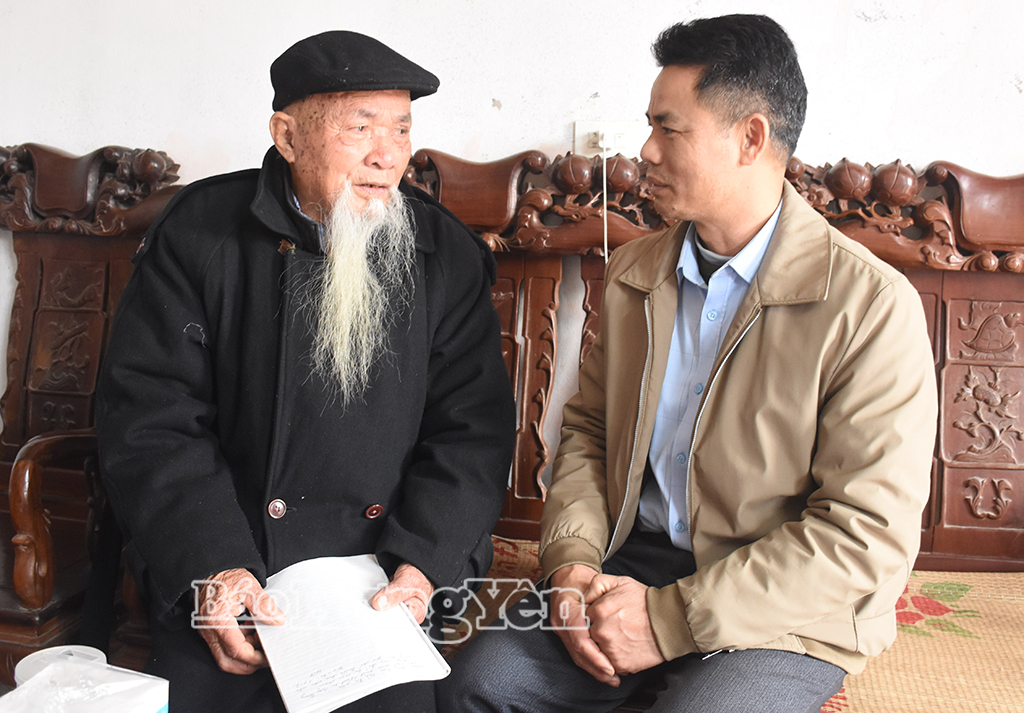 Ông Phạm Văn Bắc năm nay 97 tuổi, là nhân chứng trong thời kỳ kháng chiến chống thực dân Pháp gian khổ ở xã Tân Tiến.