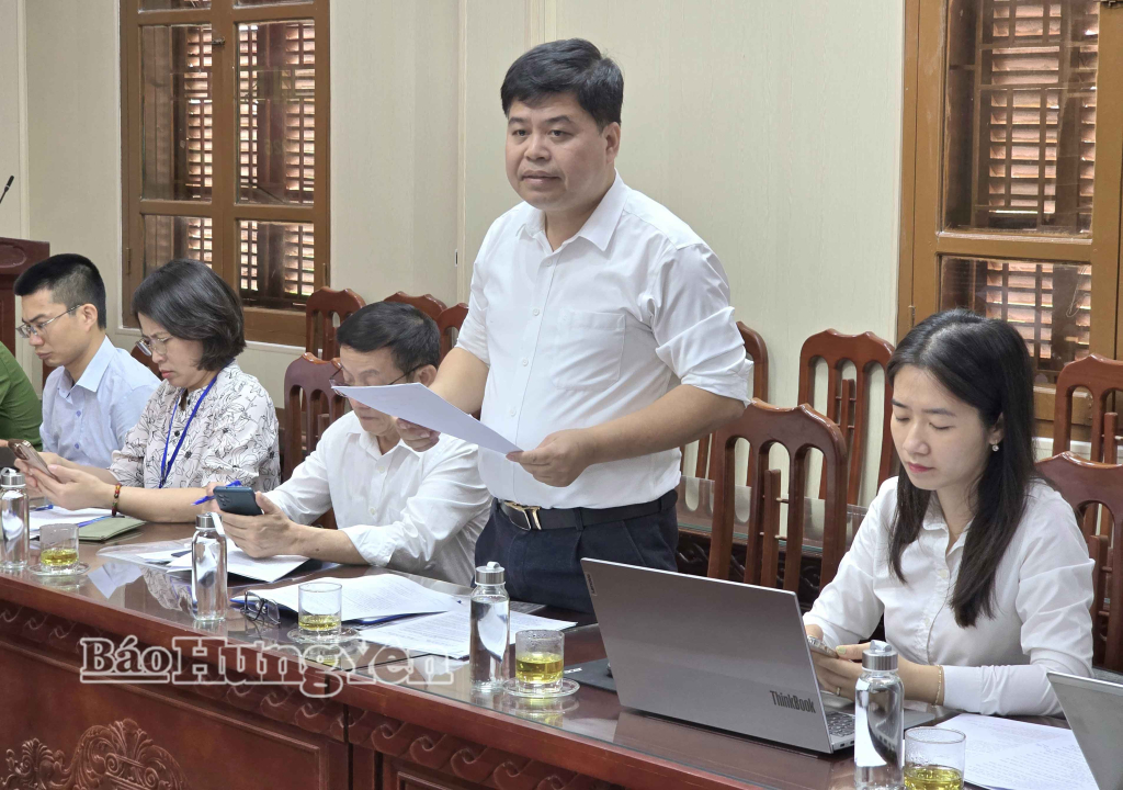 Lãnh đạo Sở Công Thương, đại diện Đoàn kiểm tra phát biểu tại buổi làm việc.