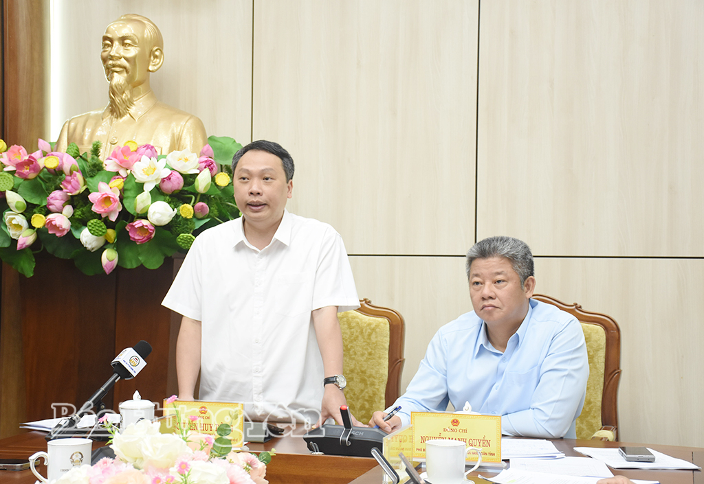 Đồng chí Nguyễn Huy Dũng, Ủy viên dự khuyết Ban Chấp hành Trung ương Đảng, Ủy viên chuyên trách Ban Chỉ đạo Trung ương về phát triển KHCN, ĐMST và CĐS phát biểu tại cuộc họp.