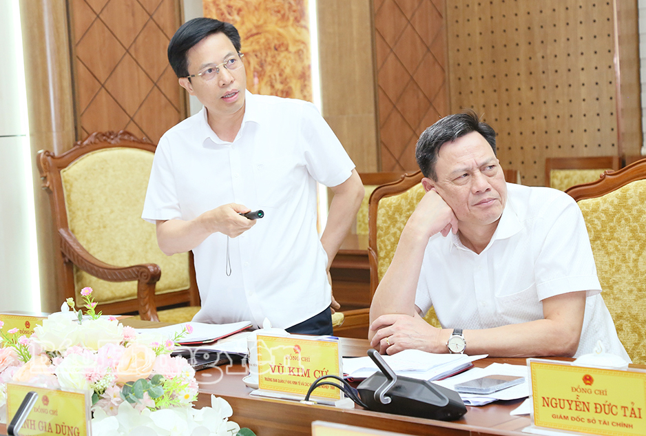 Đồng chí Phó Chủ tịch UBND tỉnh Lại Văn Hoàn phát biểu tại cuộc họp.