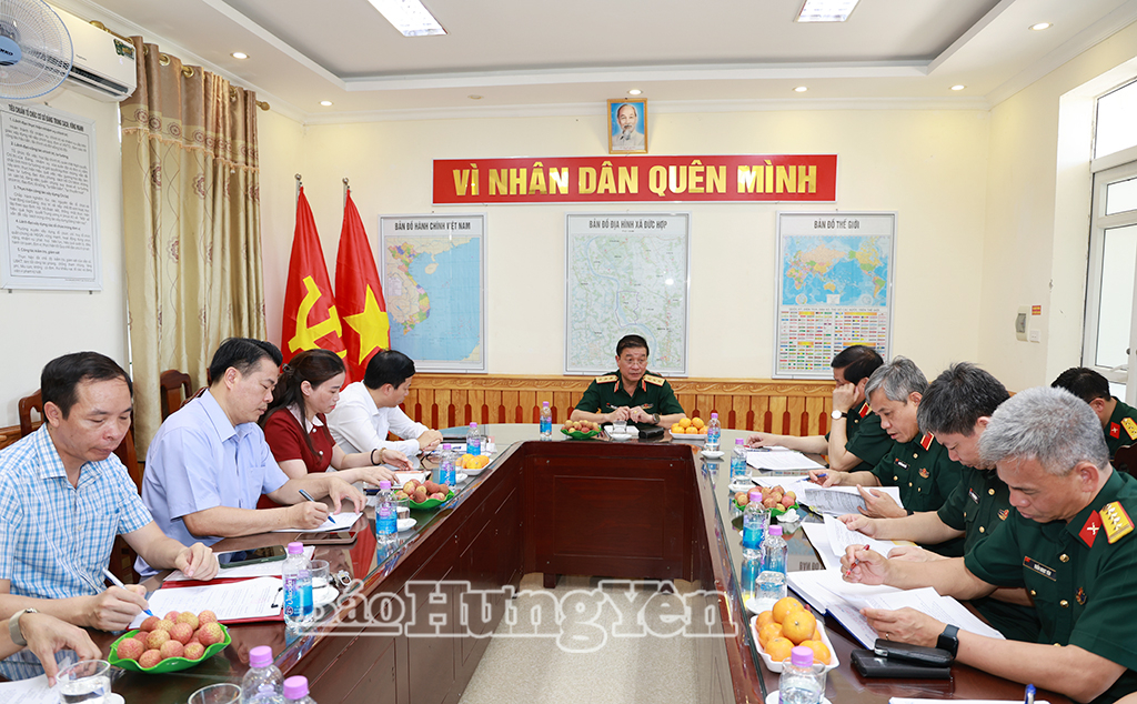 Đoàn kiểm tra của Tổng Cục J88 com the gioi đỉnh cao Quân đội nhân dân Việt Nam kiểm tra công tác Đảng, công tác J88 com the gioi đỉnh cao tại Ban CHQS xã Đức Hợp.