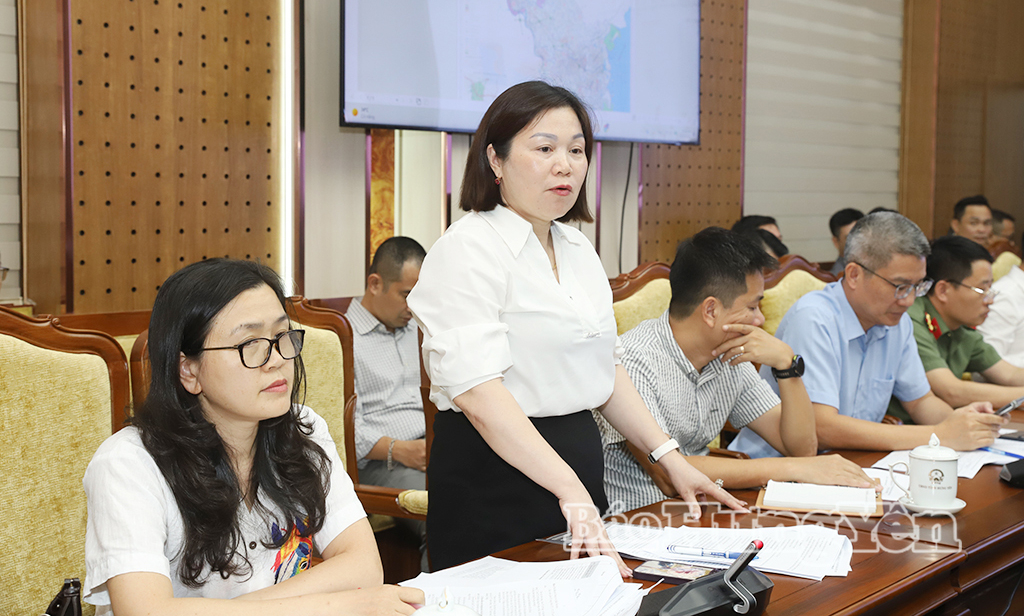 Đại diện chủ đầu tư dự án nhà ở xã hội phát biểu tại cuộc họp.