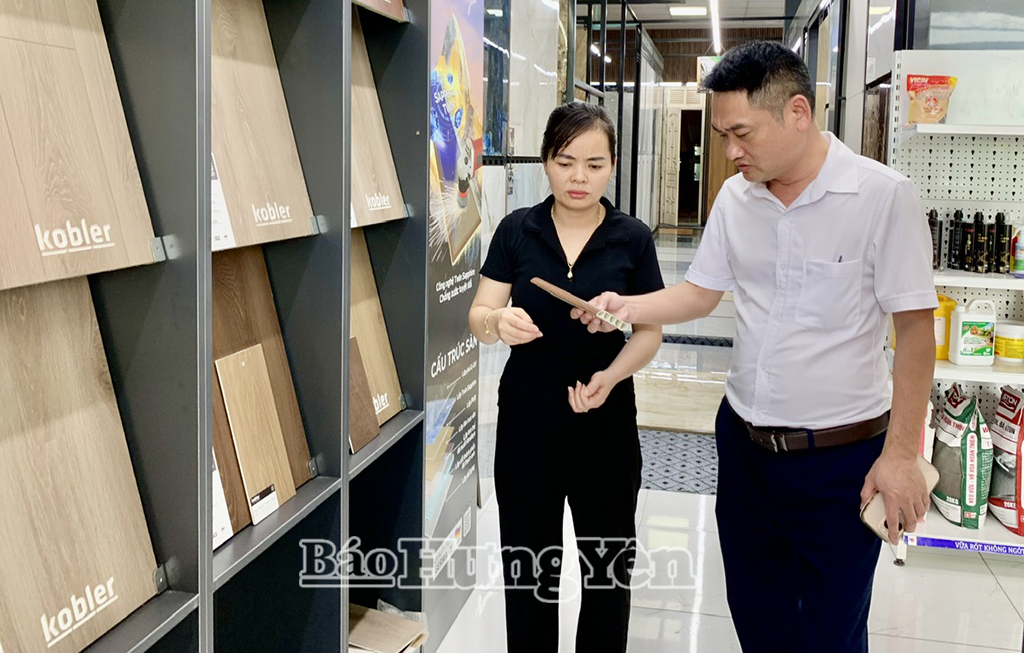 Nhờ nguồn vốn vay từ Quỹ Tín dụng nhân dân Dị Chế, chị Lương Thị Phương Anh (thôn Đa Quang) phát triển kinh doanh vật liệu xây dựng.